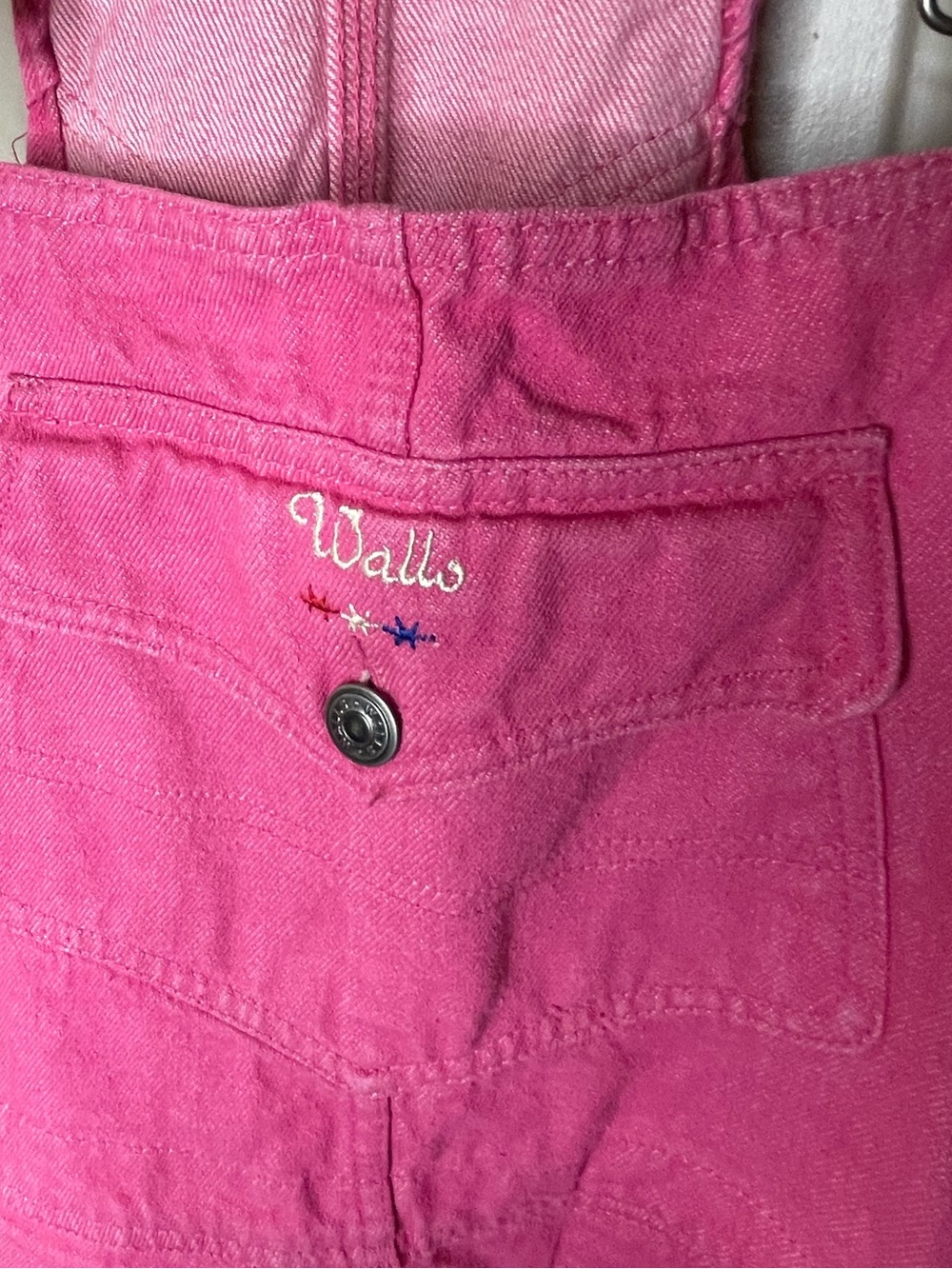 Walls Cowgirl Pink Women's Denim Ankle Overalls Sz L - Picture 6 of 6